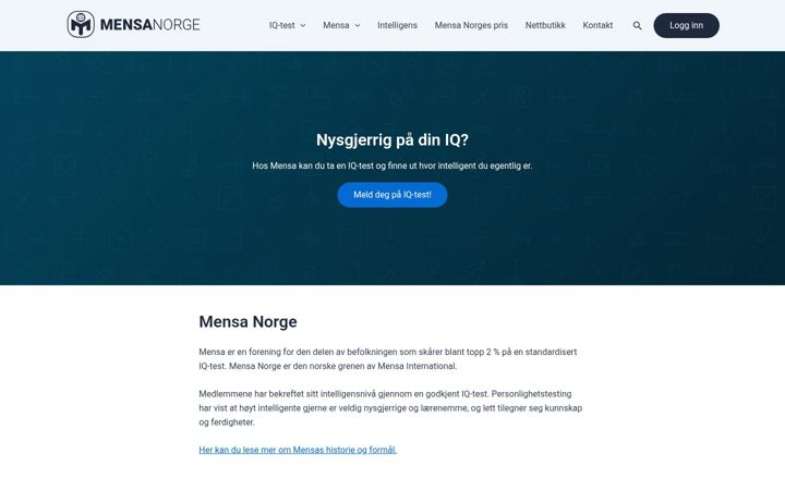 Screenshot von mensa.no