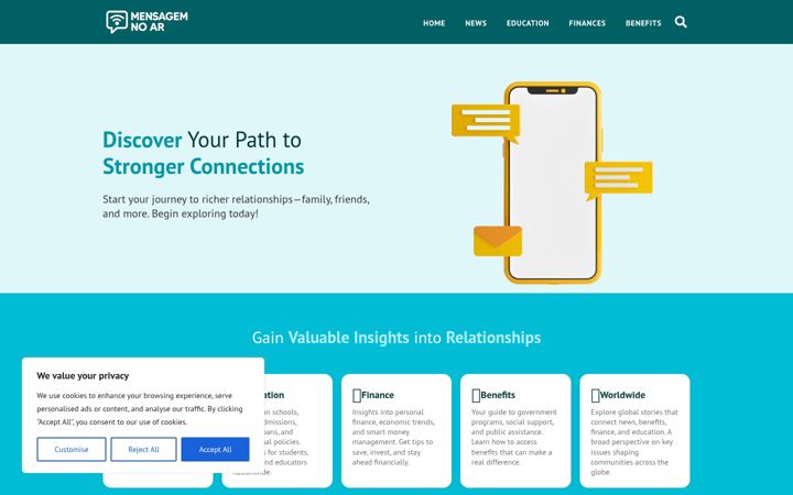Screenshot of mensagemnoar.com