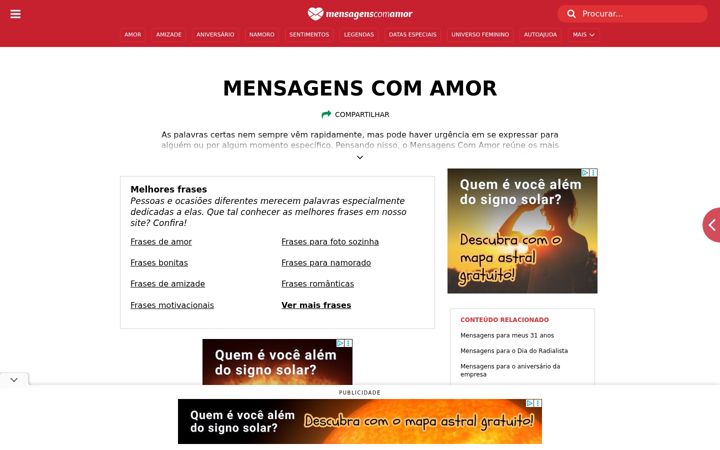 Screenshot of mensagenscomamor.com