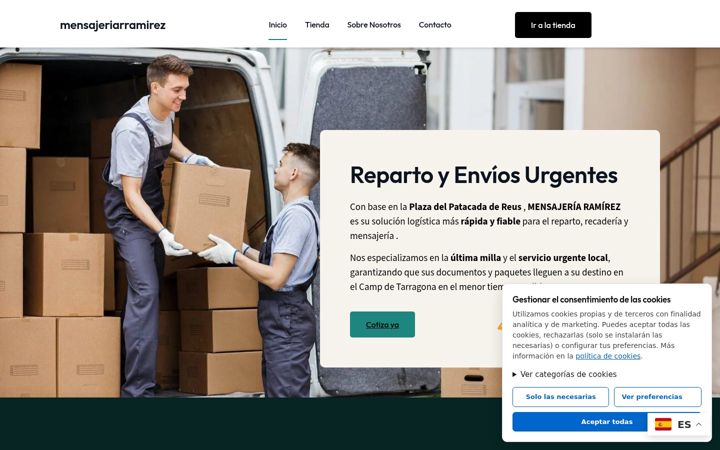 Screenshot of mensajeriarramirez.com