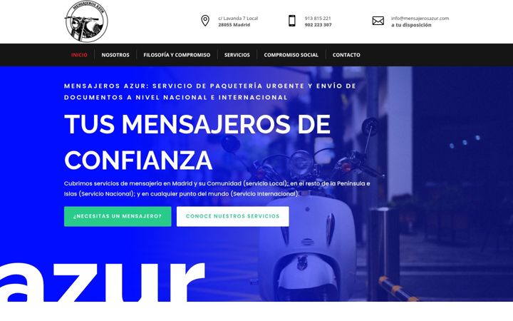Screenshot of mensajerosazur.com