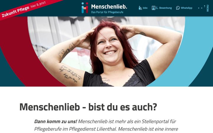 Screenshot ta' menschenlieb-pflege.info