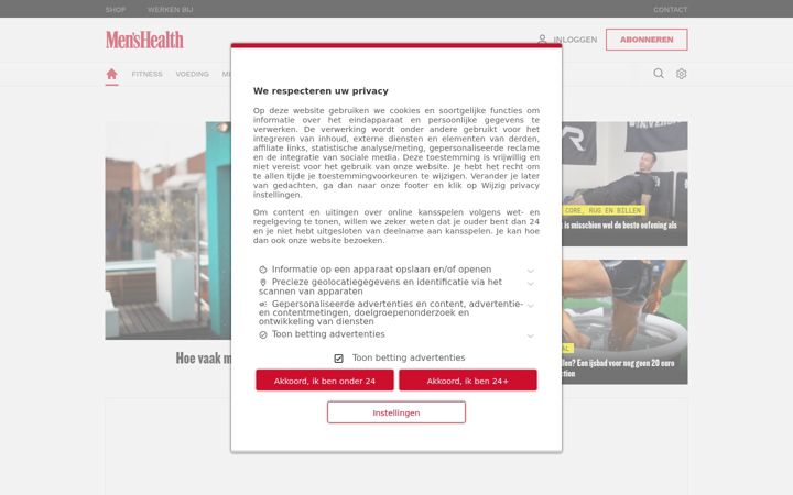 Screenshot of menshealth.nl
