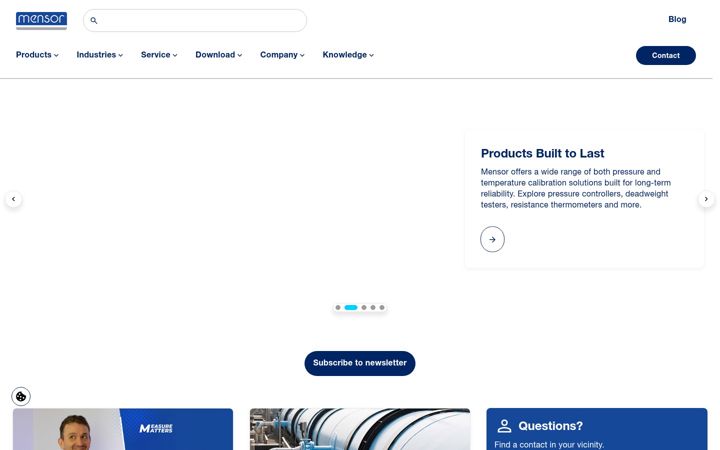Screenshot of mensor.com