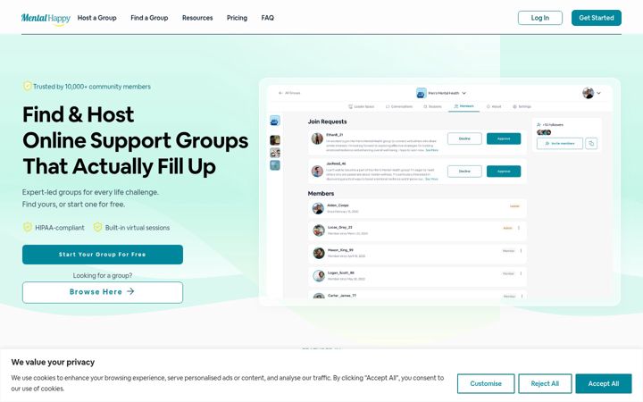 Screenshot of mentalhappy.com
