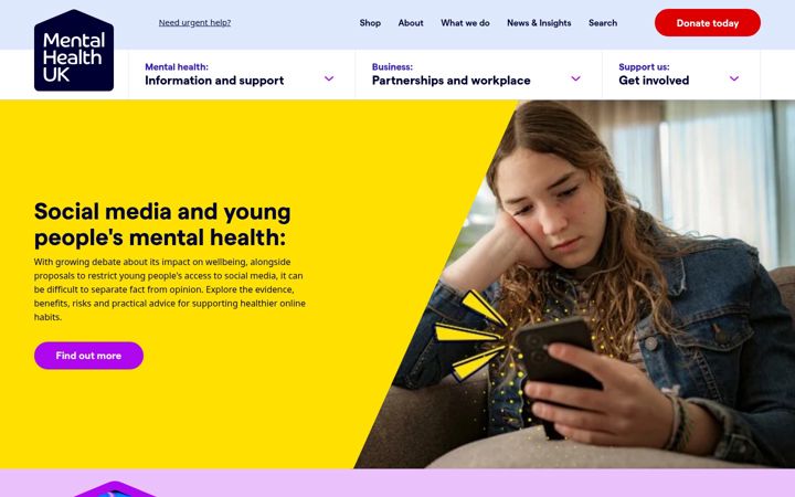 Screenshot of mentalhealth-uk.org
