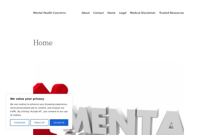 Screenshot of mentalhealthconcerns.com