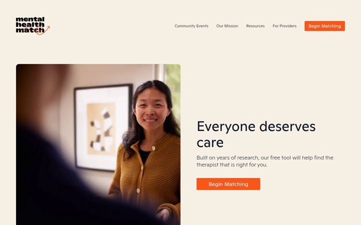 Ekrano kopija mentalhealthmatch.com
