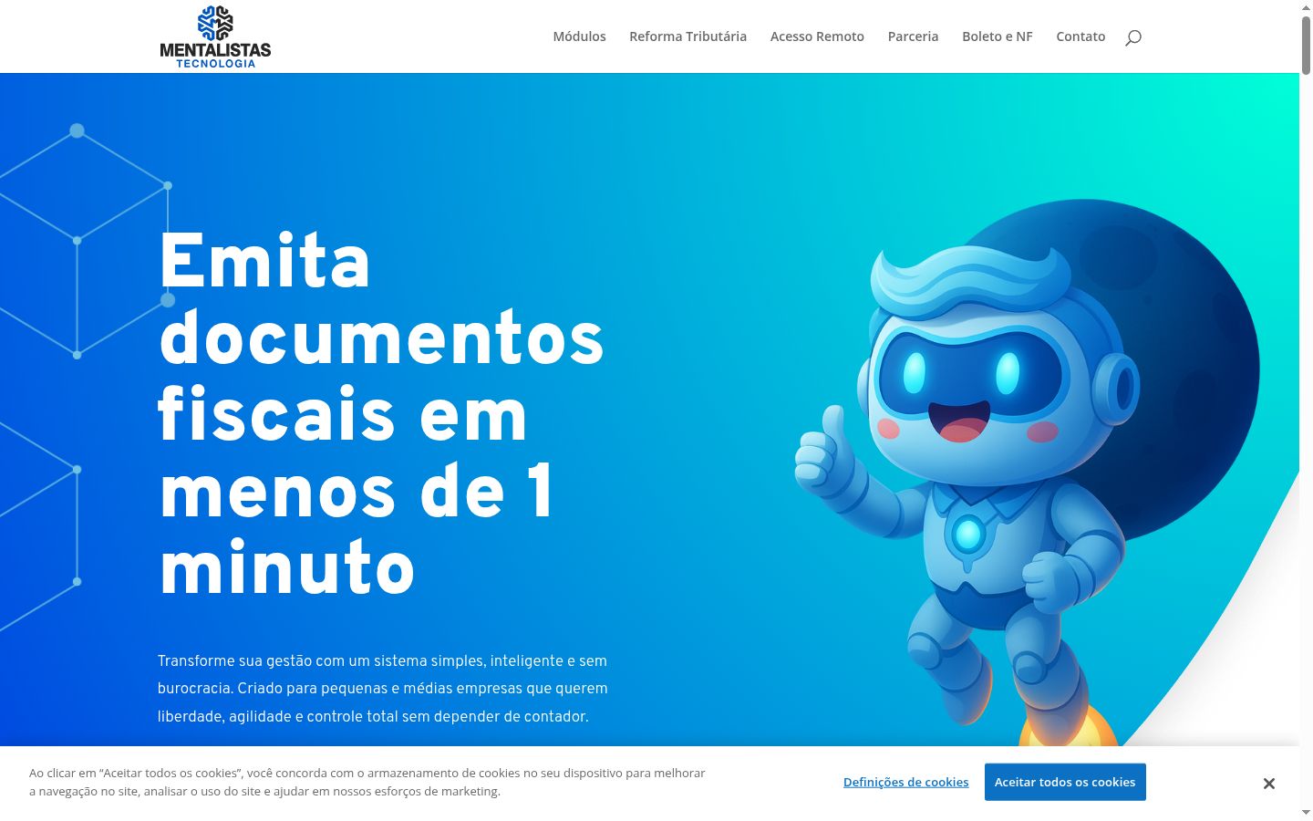 Captura de pantalla del banner de consentimiento mostrado antes de cualquier interacción