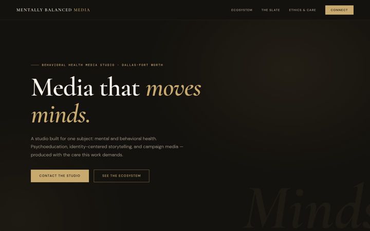 Screenshot of mentallybalancedmedia.com