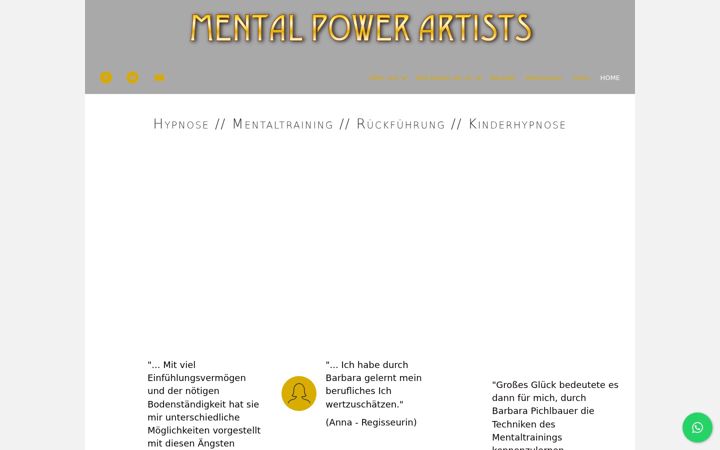 Screenshot of mentalpowerartists.com