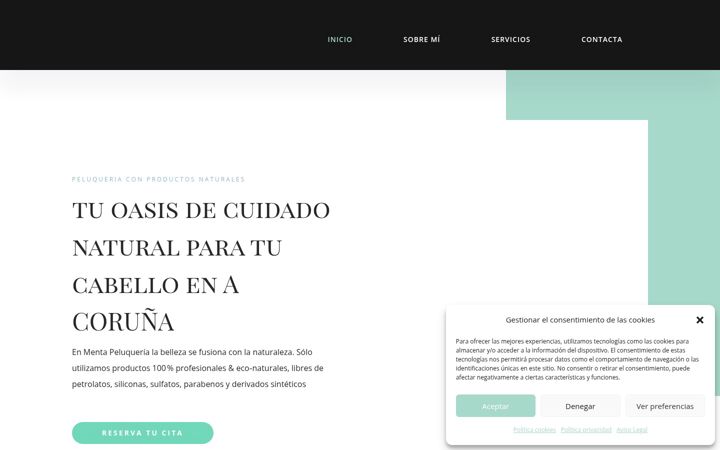 Screenshot of mentapeluqueria.com