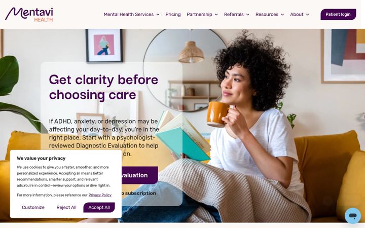 Screenshot of mentavi.com