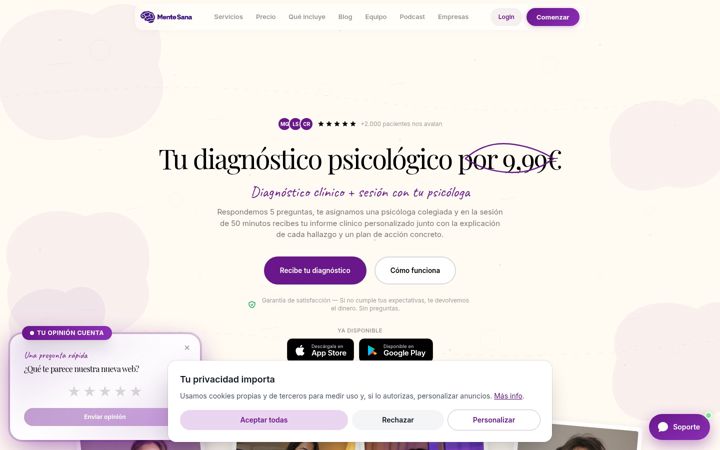 Screenshot of mentesanapsicologia.com