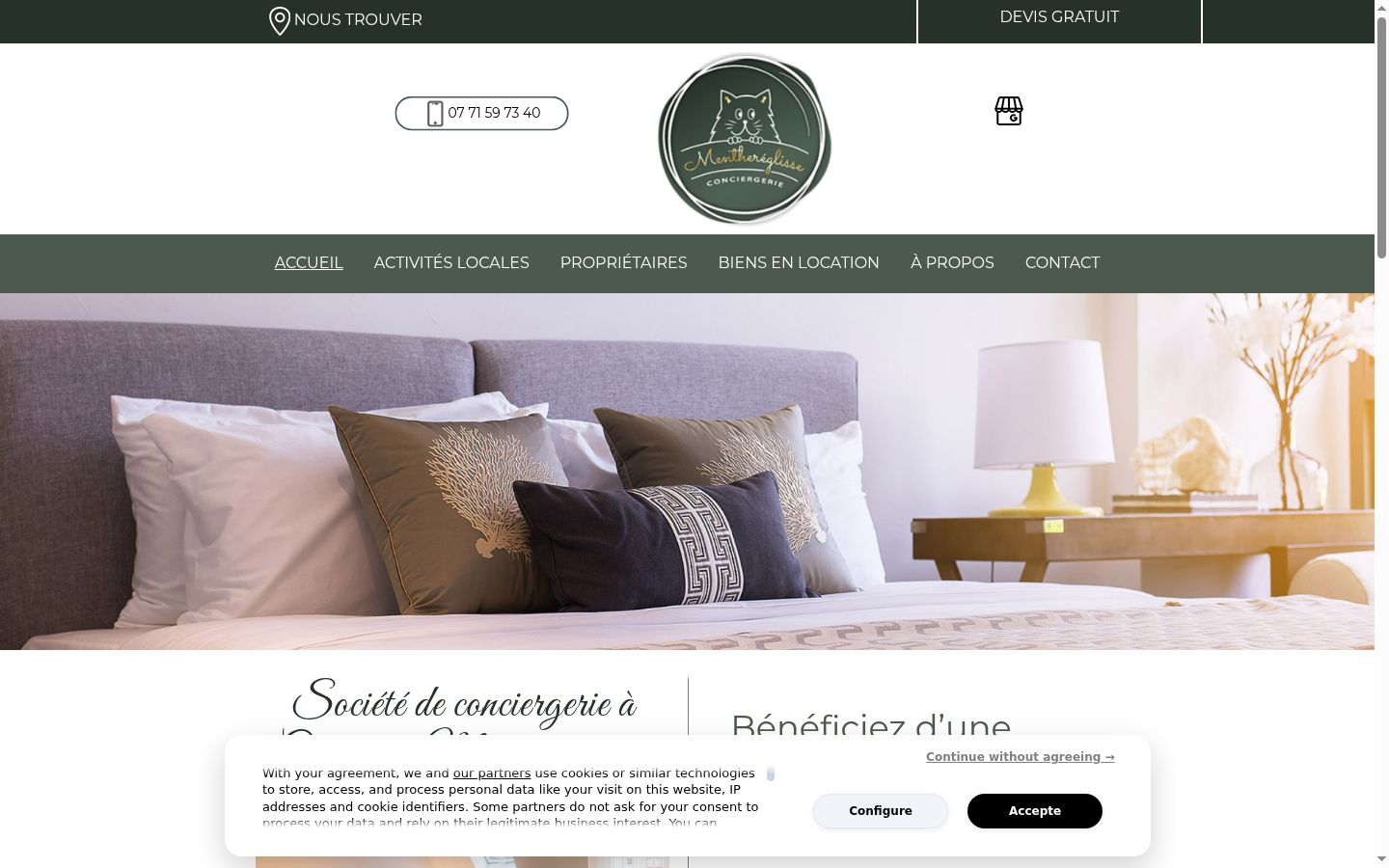 Screenshot del banner di consenso mostrato prima di qualsiasi interazione