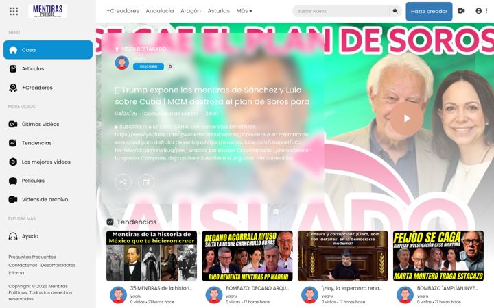 Screenshot of mentiraspoliticas.com