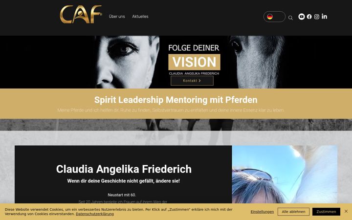Screenshot of mentorin-vision-pferde-botschaften.com
