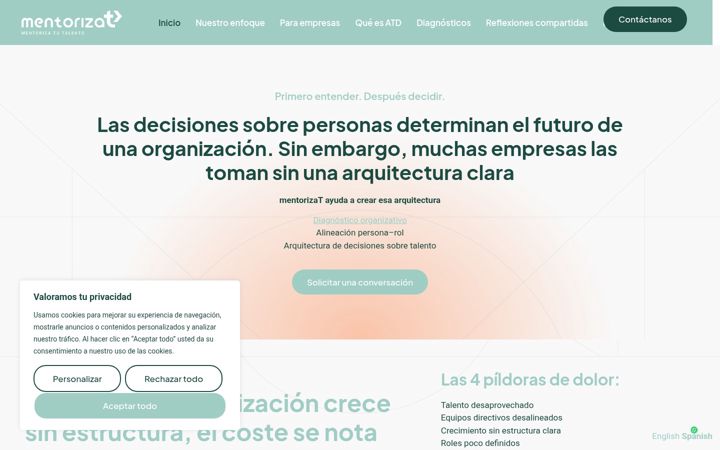 Screenshot of mentorizatutalento.com