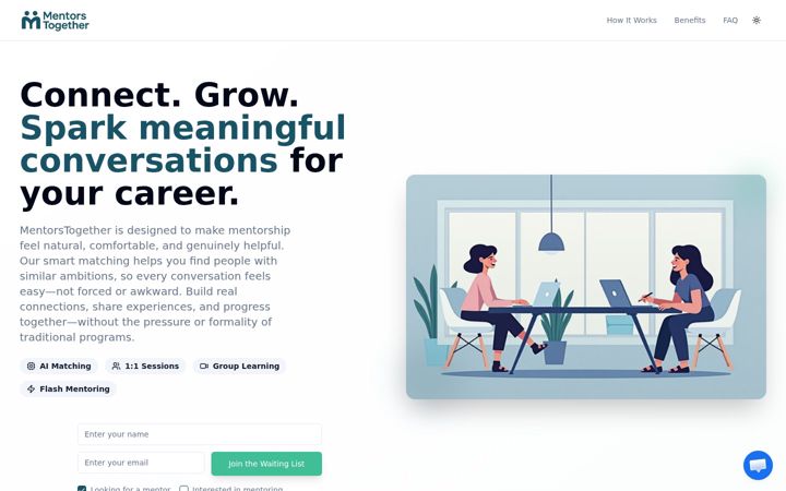 Screenshot of mentorstogether.com