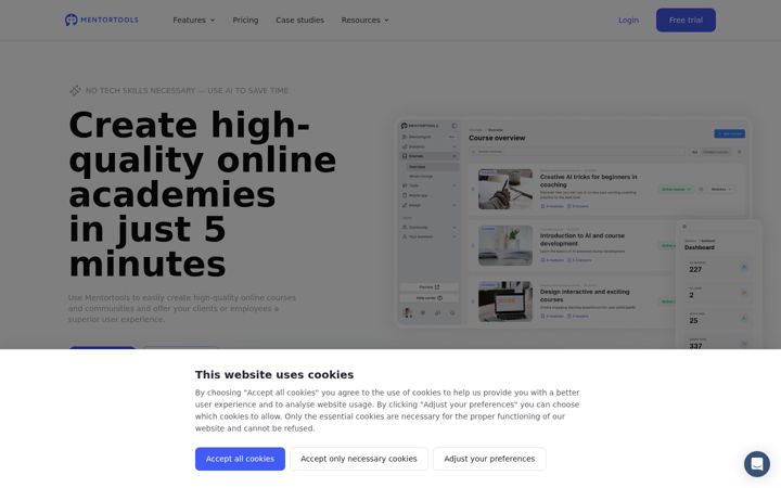 Screenshot of mentortools.com