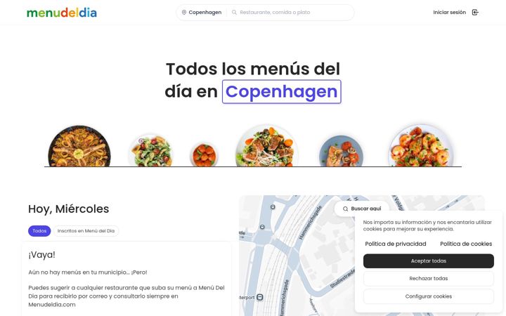 Screenshot of menudeldia.com
