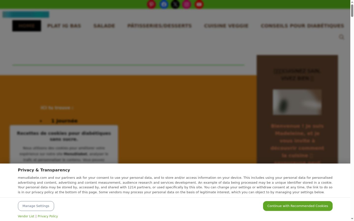 Captura de pantalla del banner de consentimiento mostrado antes de cualquier interacción