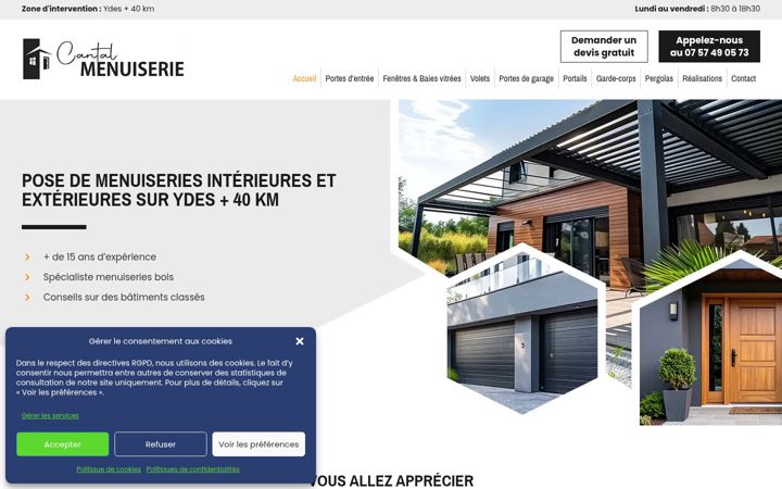 Screenshot of menuiserie-cantal.com