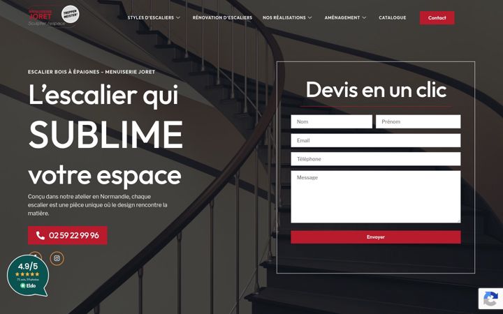 Screenshot of menuiserie-joret27.com