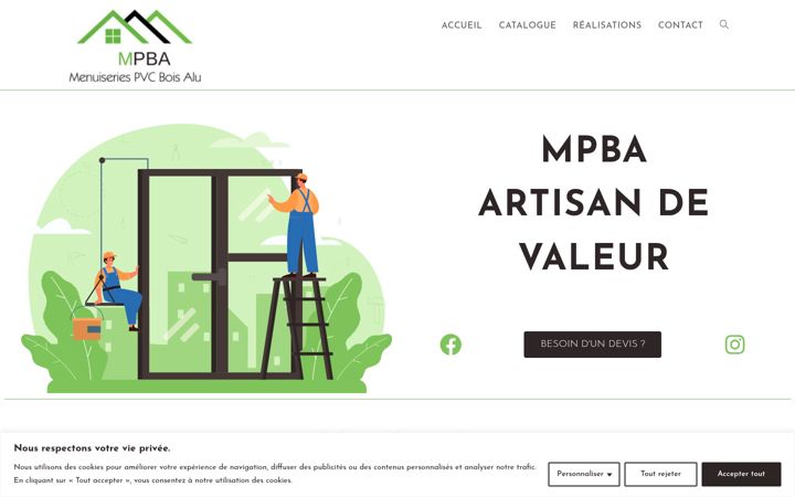 Screenshot of menuiserie-mpba.com