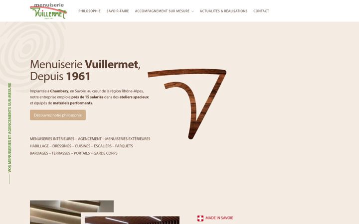 Screenshot of menuiserie-vuillermet.com
