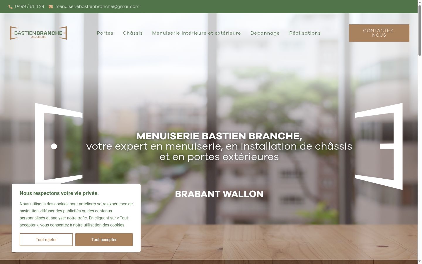 Capture d'écran de la bannière de consentement affichée avant toute interaction