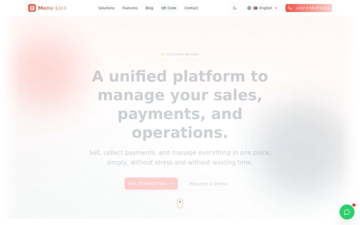 Screenshot of menulink.io