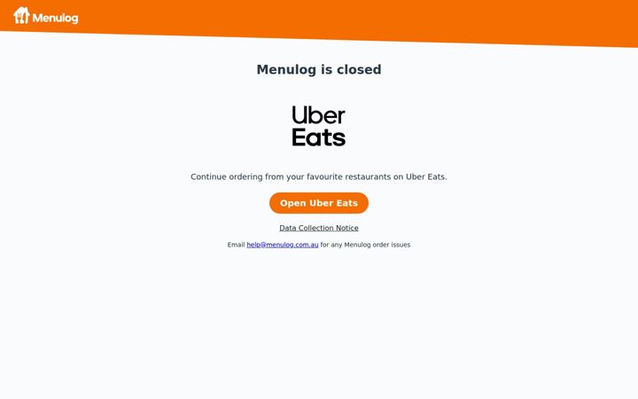 Screenshot of menulog.com.au