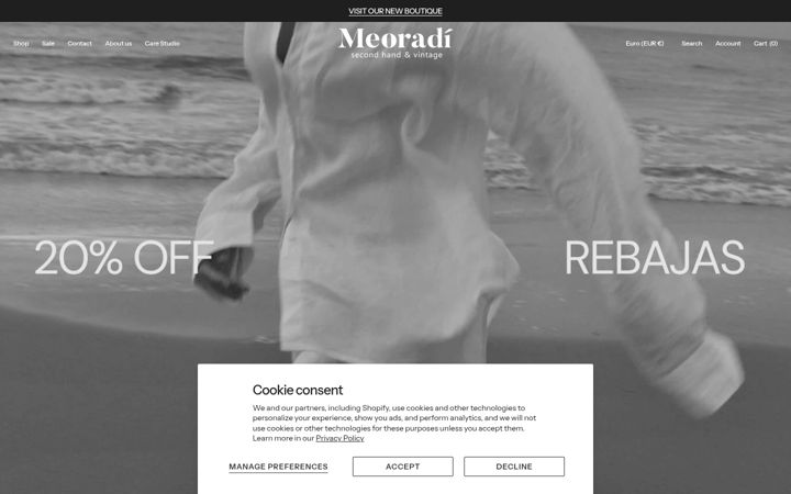 Screenshot of meoradivintage.com