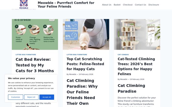 Screenshot of meowble.com