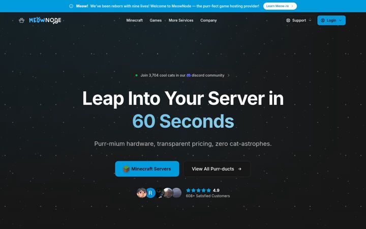 Screenshot of meownode.com