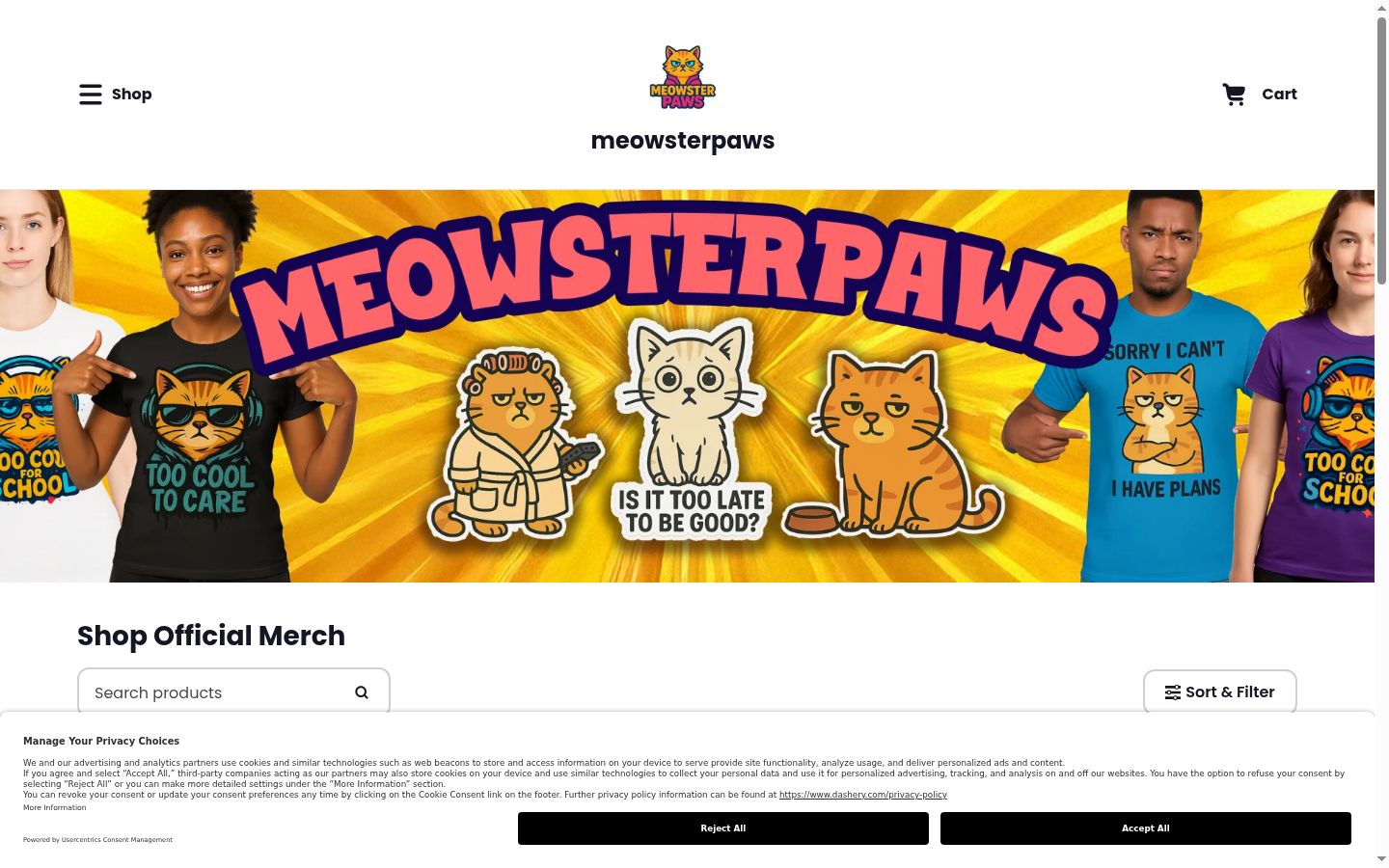 Captura de pantalla del banner de consentimiento mostrado antes de cualquier interacción