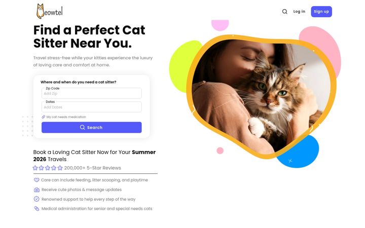 Екранна снимка на meowtel.com