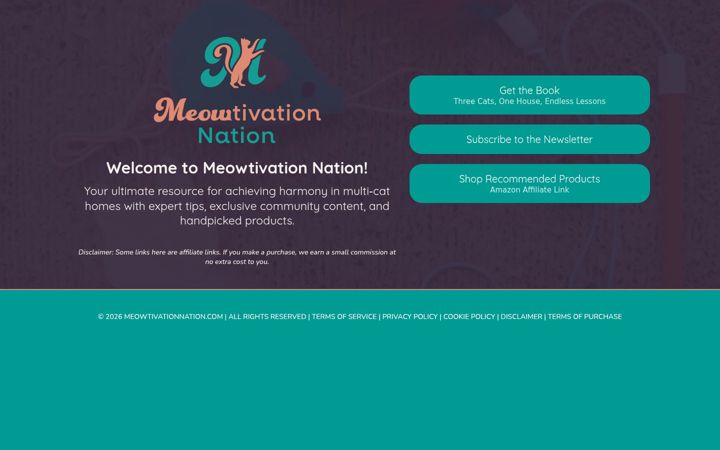 Screenshot of meowtivationnation.com