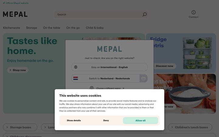 Screenshot of mepal.com