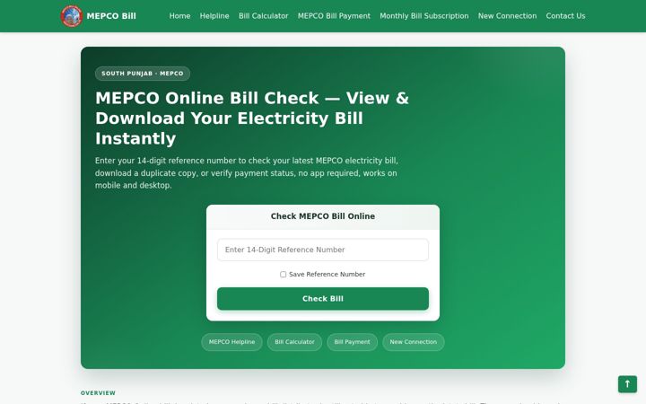 Screenshot of mepcoonline.pk