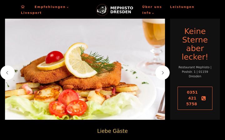 Skjermbilde av mephisto-dresden.de