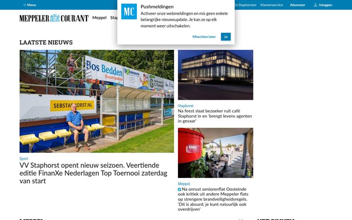 Skærmbillede af meppelercourant.nl