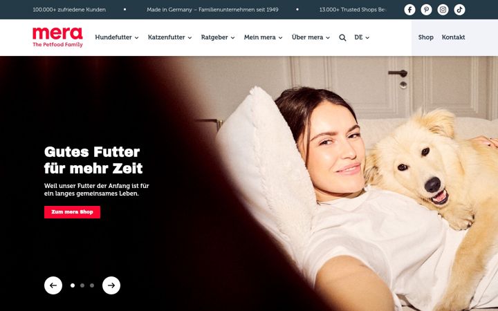 Screenshot of mera-petfood.com