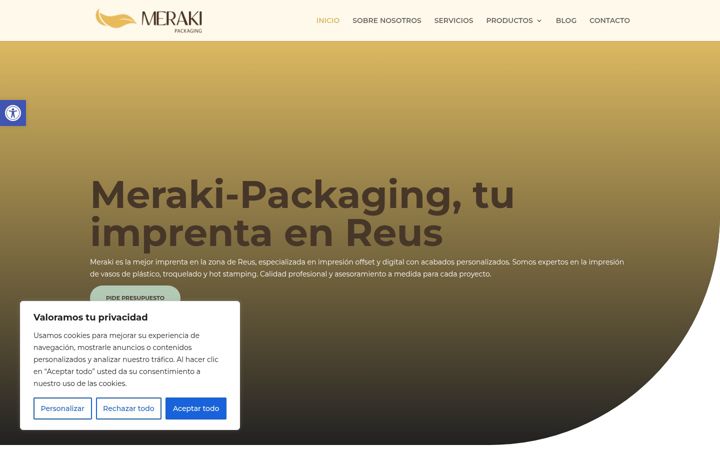 Screenshot of meraki-packaging.com