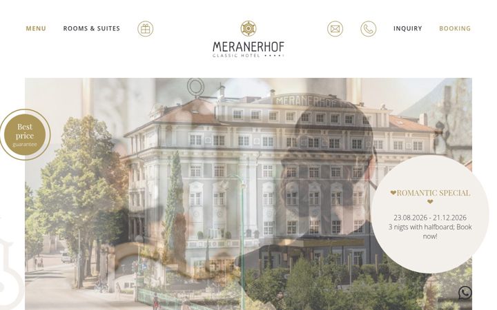 Screenshot of meranerhof.com