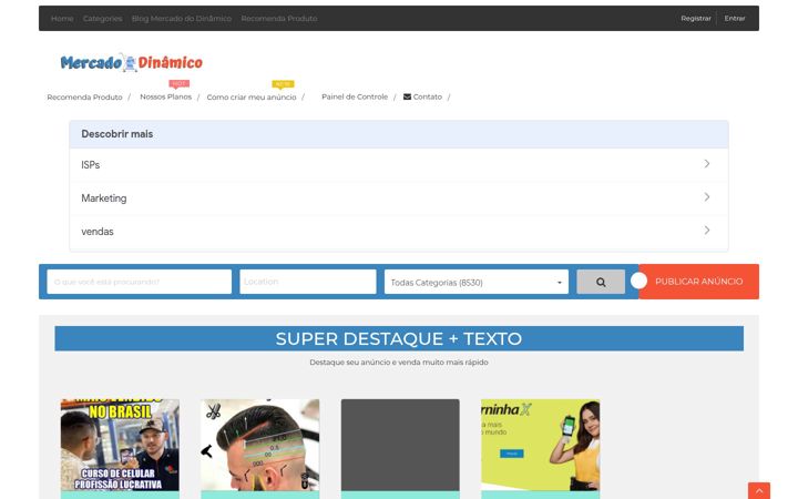 Screenshot of mercadodinamico.com.br