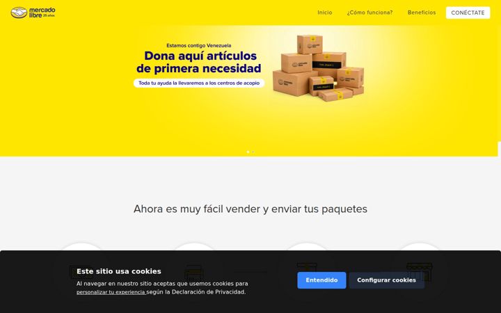 Screenshot of mercadoenvios.com.ve