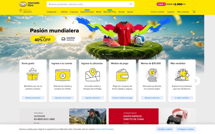 Screenshot van mercadolibre.cl