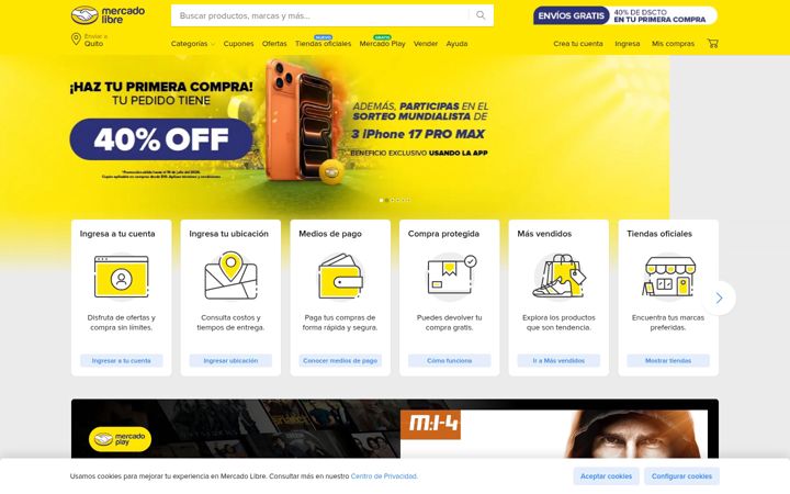 Screenshot of mercadolibre.com.ec